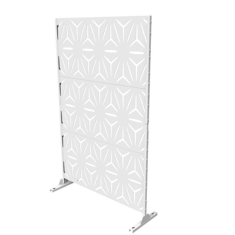 Galvanizli Çelik Lazer Kesim Desenli Ayaklı Bahçe Paravanı - 120x193 cm - 173110