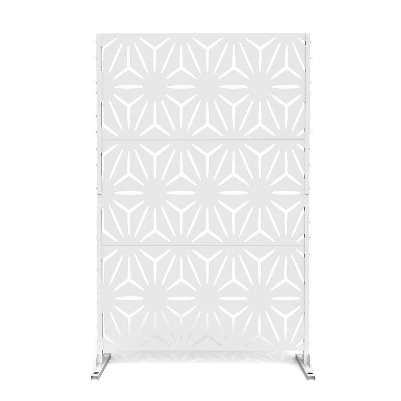 Galvanizli Çelik Lazer Kesim Desenli Ayaklı Bahçe Paravanı - 120x193 cm - 173110