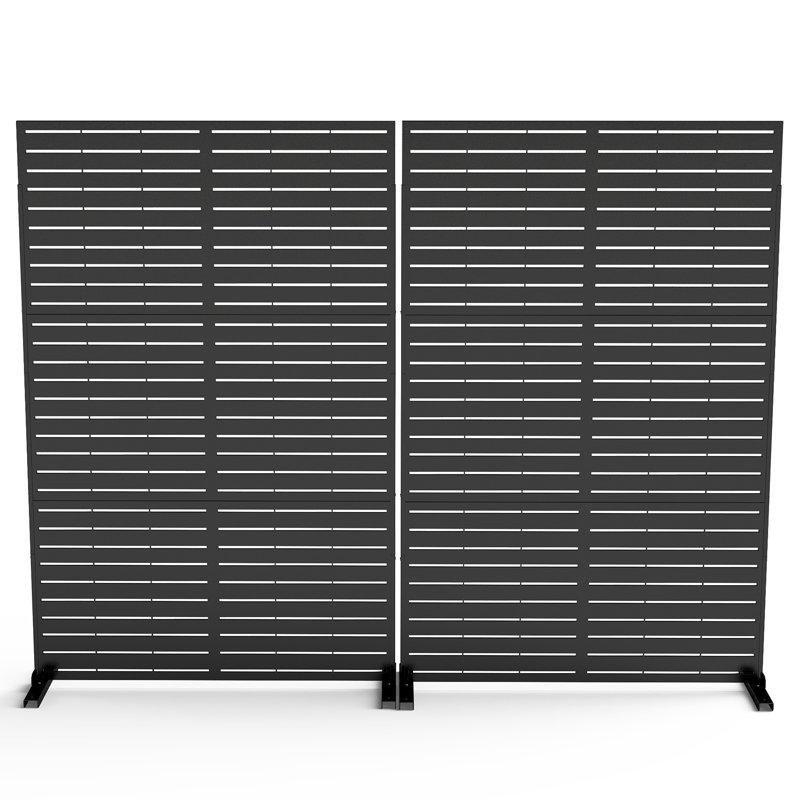 Galvanizli Çelik Paslanmaz Dekoratif Ayaklı 2li Set Bahçe Paravanı - 185x121 cm - 173486