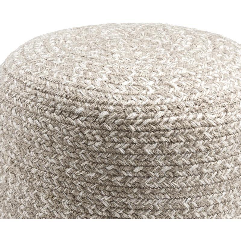 Geri Dönüştürülmüş PET İplik El Dokuması Yuvarlak Dokulu Puf - 46x46 cm - 165340