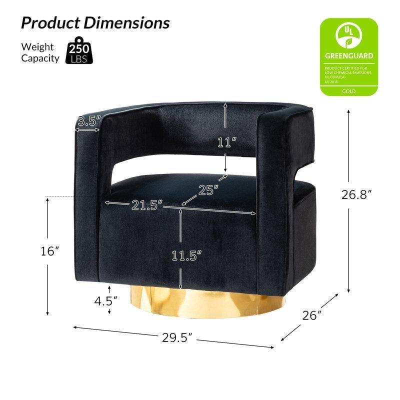 Gold Ayaklı Kadife Döner Fıçı Tasarım Tekli Koltuk - 203924