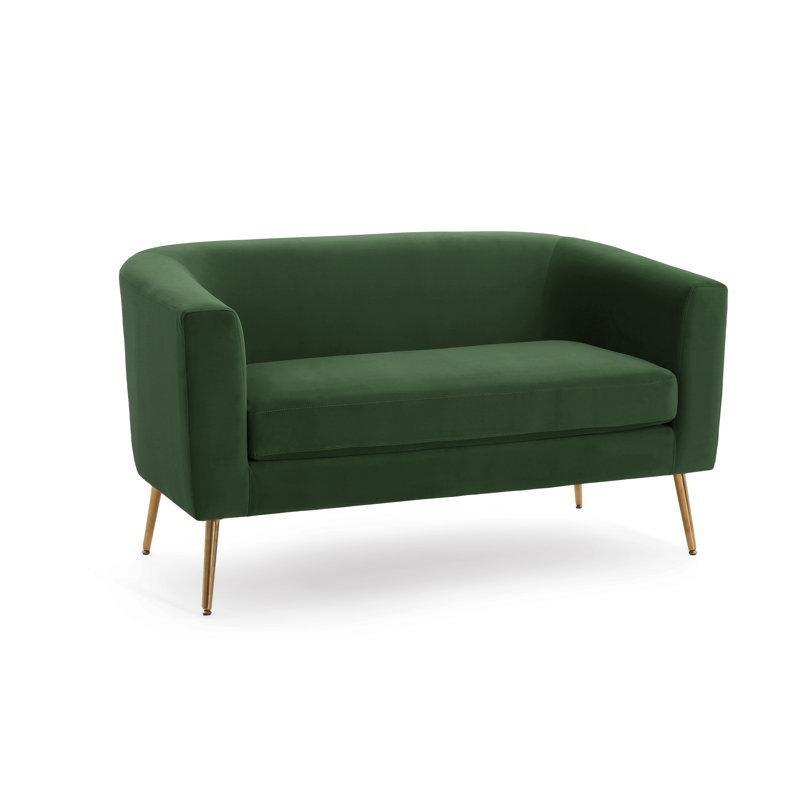 Gold Ayaklı Kadife Oval İkili Koltuk - 130 cm - 205691