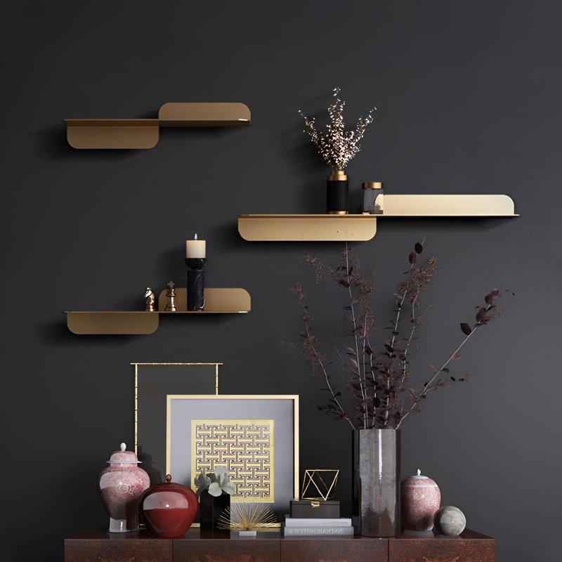 Gold Demir Askılı 3lü Set Duvar Rafı - 60 cm - 179604