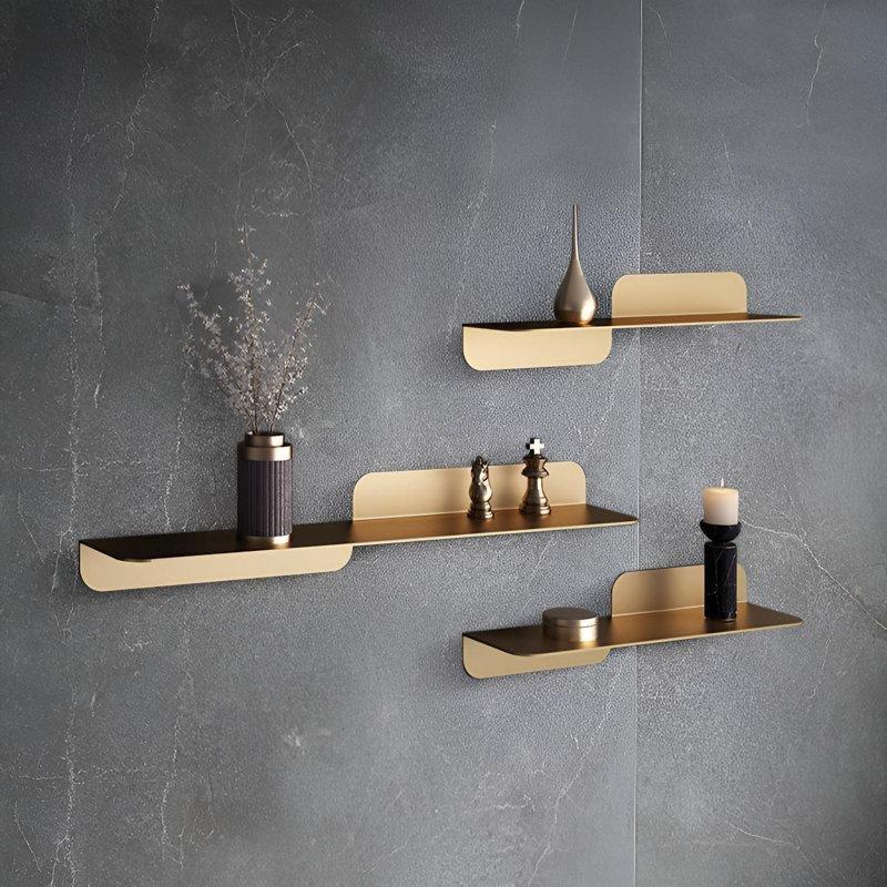 Gold Demir Askılı 3lü Set Duvar Rafı - 60 cm - 179604