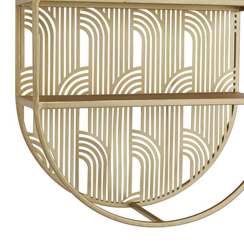 Gold Metal 3 Raflı Geometrik Oval Duvar Rafı - 71x41 cm - 179763