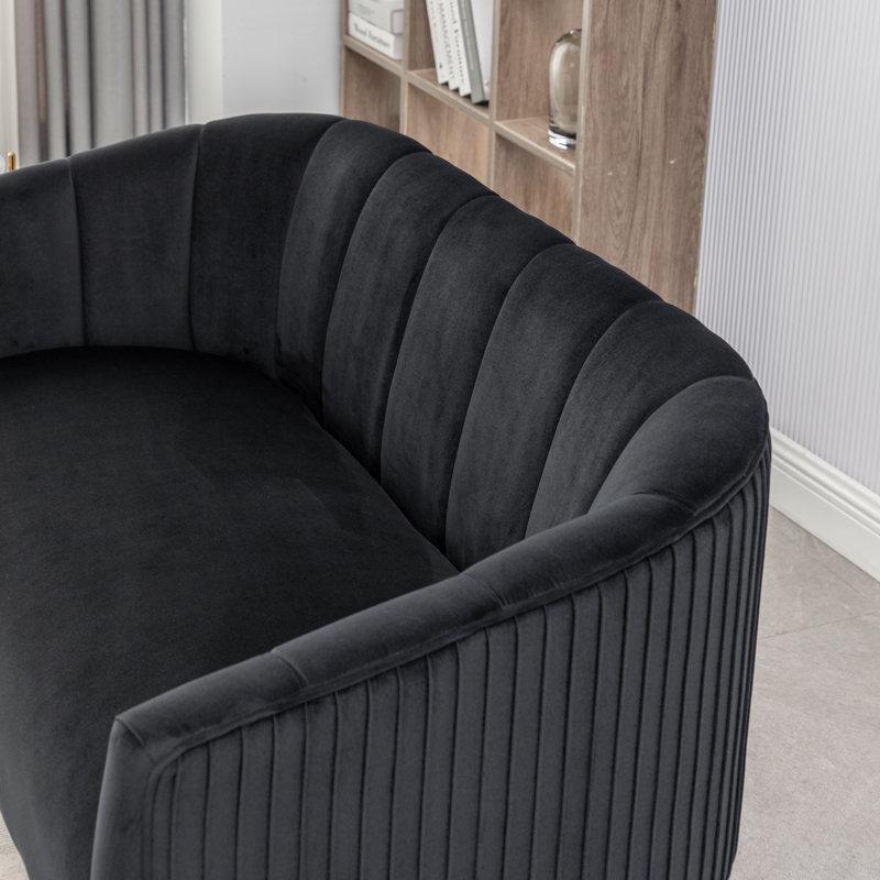 Gold Metal Ayaklı Kadife Kapitoneli 3 Parçalı Koltuk Takımı - 191211