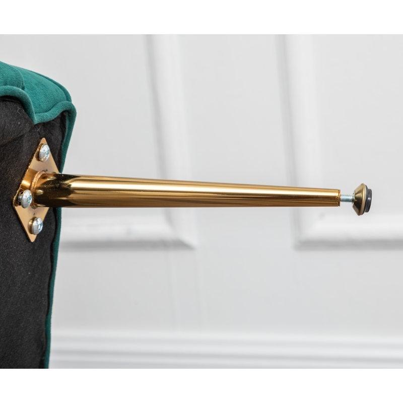 Gold Metal Ayaklı Kanal Dikişli Kadife Kulaklı Tekli Koltuk 2li Set - 69 cm - 204688