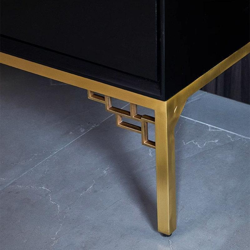 Gold Metal Ayaklı Masif Ahşap 2 Kapılı Ayakkabılık Dolabı - 100 cm - 227304