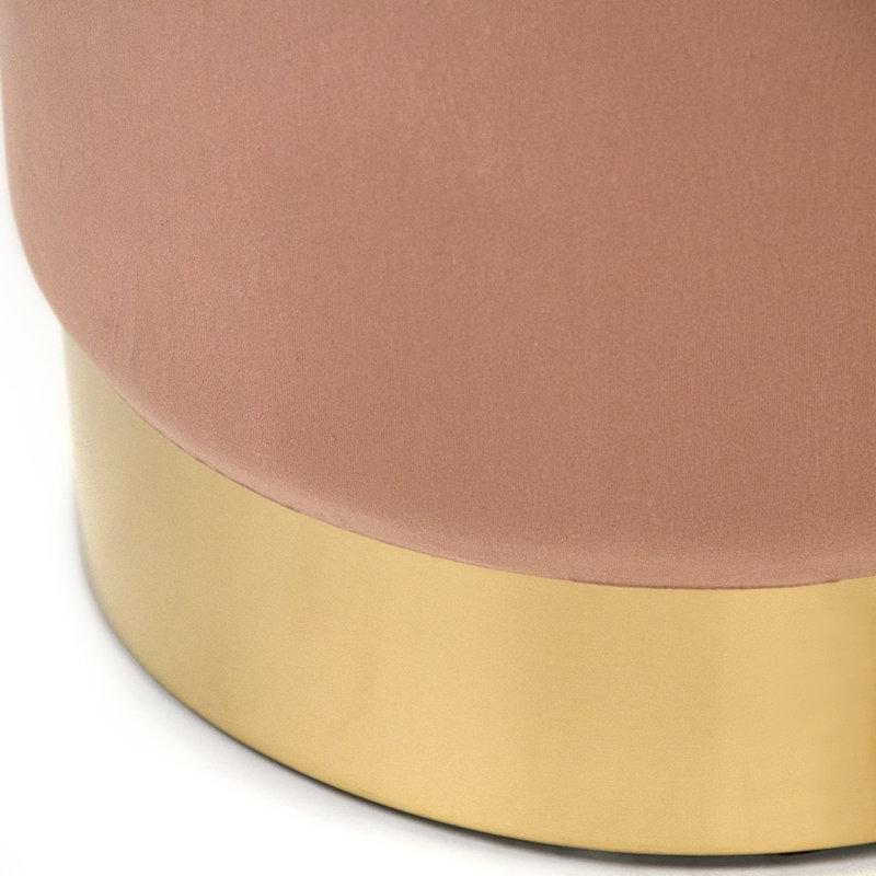 Gold Metal Ayaklı Pembe Suni Kürk Makyaj Masası Pufu - 233754