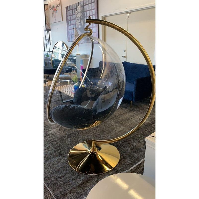 Gold Metal Ayaklı Tek Kişilik Minderli Balkon Salıncağı - 174527