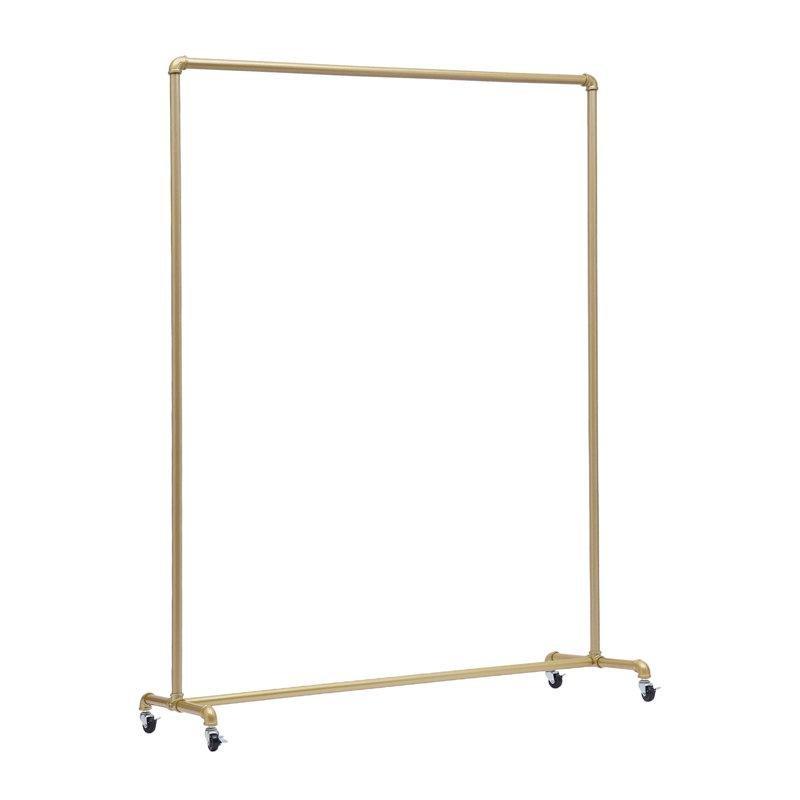 Gold Metal Tekerlekli Endüstriyel Tasarım Ayaklı Askılık - 120 cm - 165616