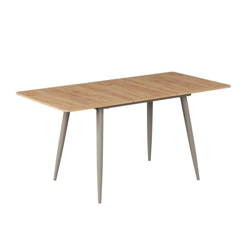 Goldkraft Meşe ve Grej Metal Ayaklı Büyüyebilen Bohem Yemek Masası - 120-180x80 cm - 237031