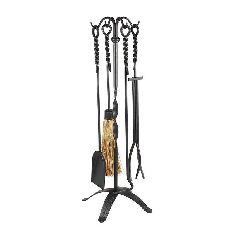 Grafit Ferforje Halat Tasarımlı Şömine Maşa Takımı - 79 cm - 188226
