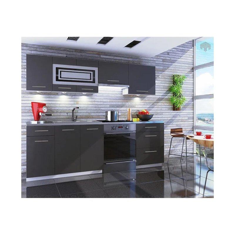 Grafit Mat MDF Modüler Mutfak Modelleri - 240 cm - 186595