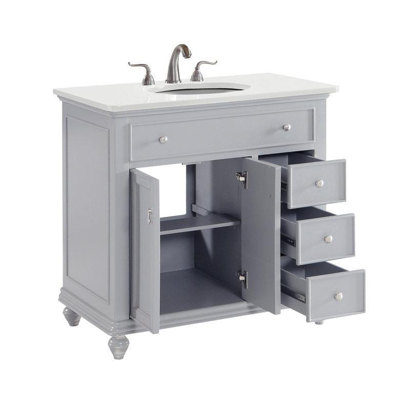 Granit Tezgahlı Huş Ağacı Tornalı Ayaklı Banyo Lavabo Dolabı - 92 cm - 200620