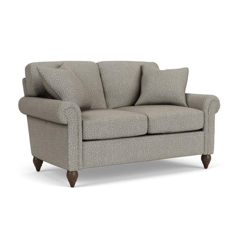 Gri Ahşap Ayaklı Yuvarlak Kolçaklı İkili Koltuk - 158 cm - 207303
