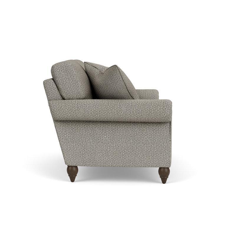 Gri Ahşap Ayaklı Yuvarlak Kolçaklı İkili Koltuk - 158 cm - 207303