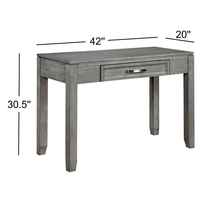 Gri Ahşap Çekmeceli Konik Ayaklı Vintage Çalışma Masası - 107 cm - 234732