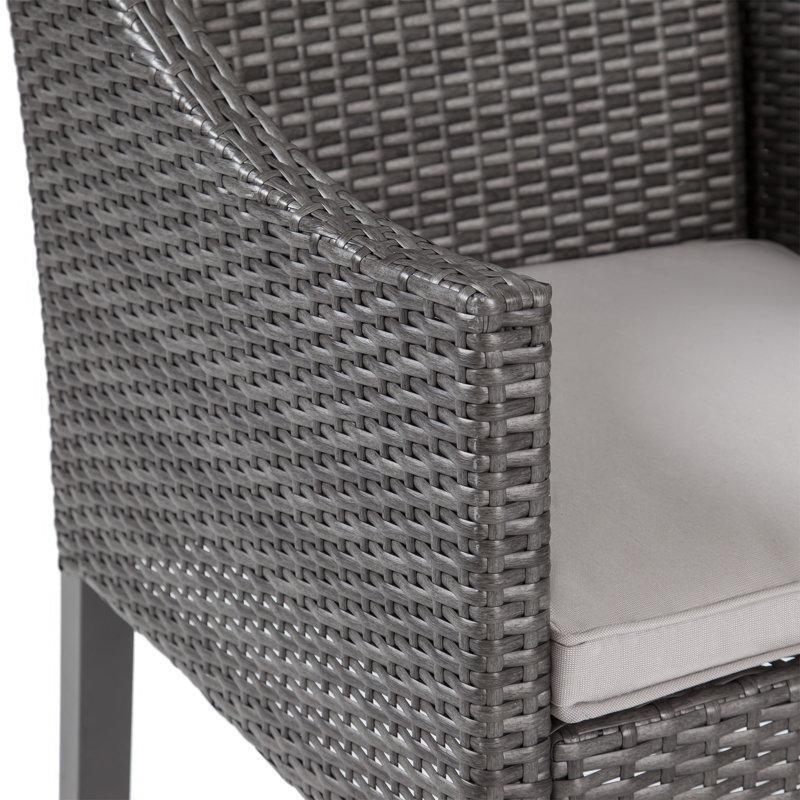 Gri Akasya Ağacı ve Hasır Minderli İstiflenebilir Dikdörtgen Bahçe Masa Takımı - 180x91 cm - 213738