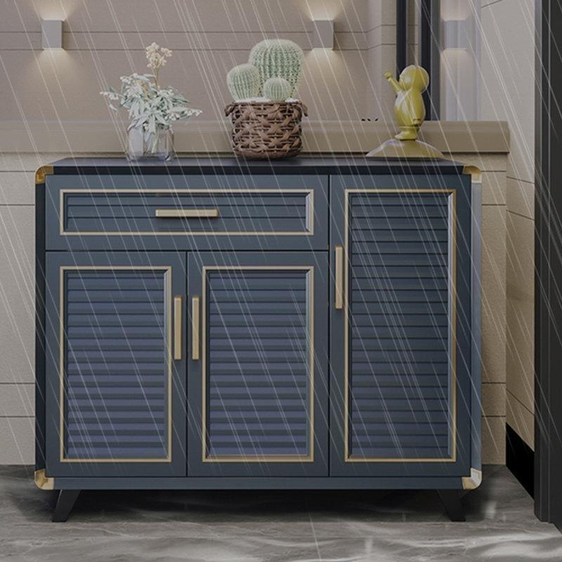 Gri Alüminyum Kapaklı Çekmeceli Ayakkabılık - 101x101x41 cm - 227684