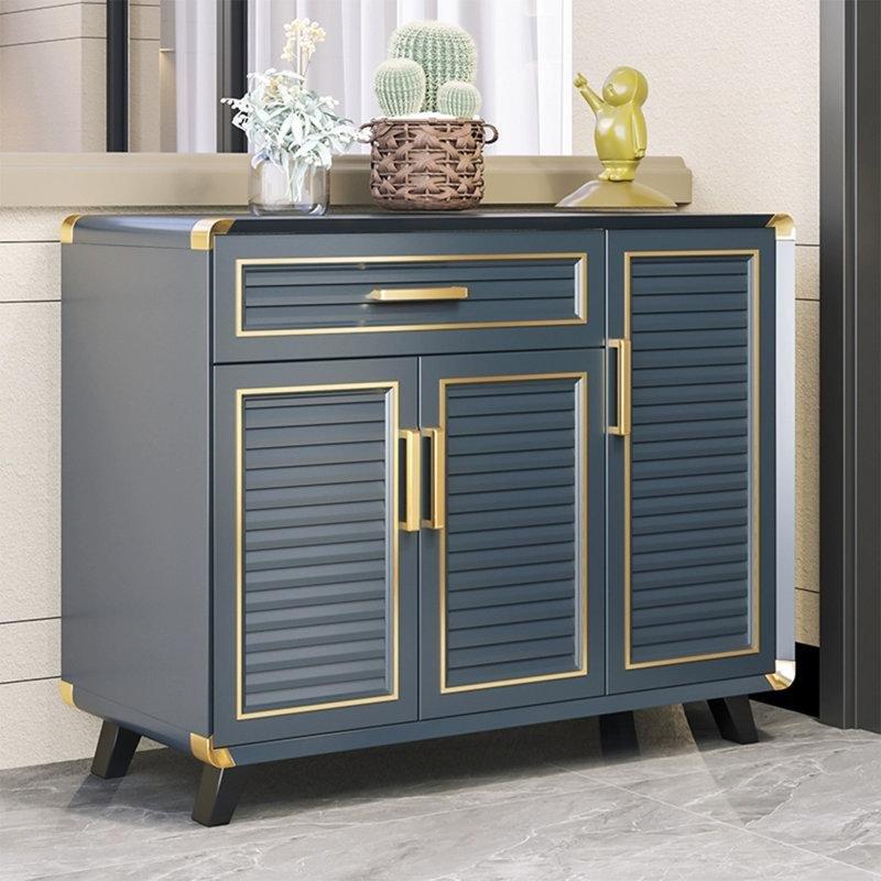 Gri Alüminyum Kapaklı Çekmeceli Ayakkabılık - 101x101x41 cm - 227684