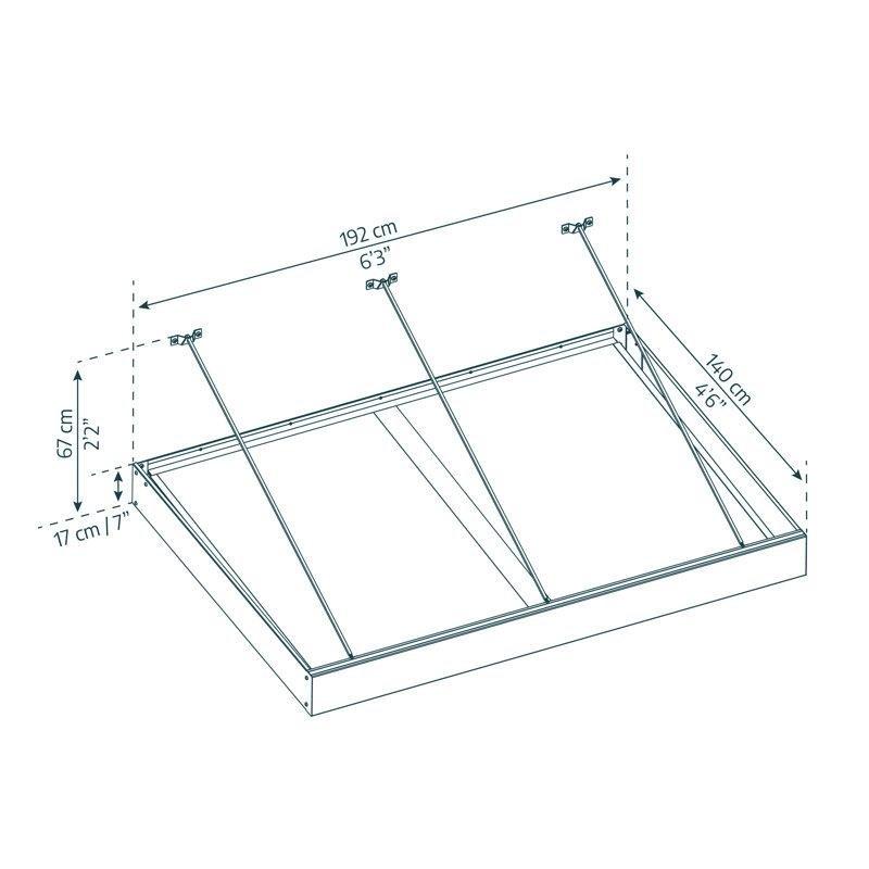 Gri Alüminyum ve Şeffaf Akrilik Modern UV Korumalı Kapı Üstü Sundurma - 193x140 cm - 165793