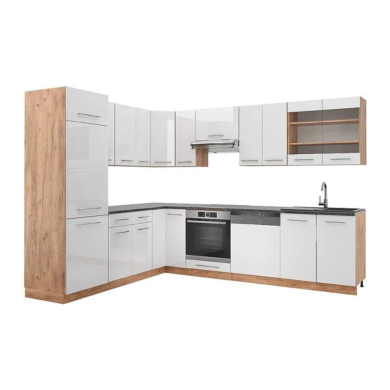 Gri Bej ve Gold Meşe Köşe Mutfak - 287x46x82 cm - 186421