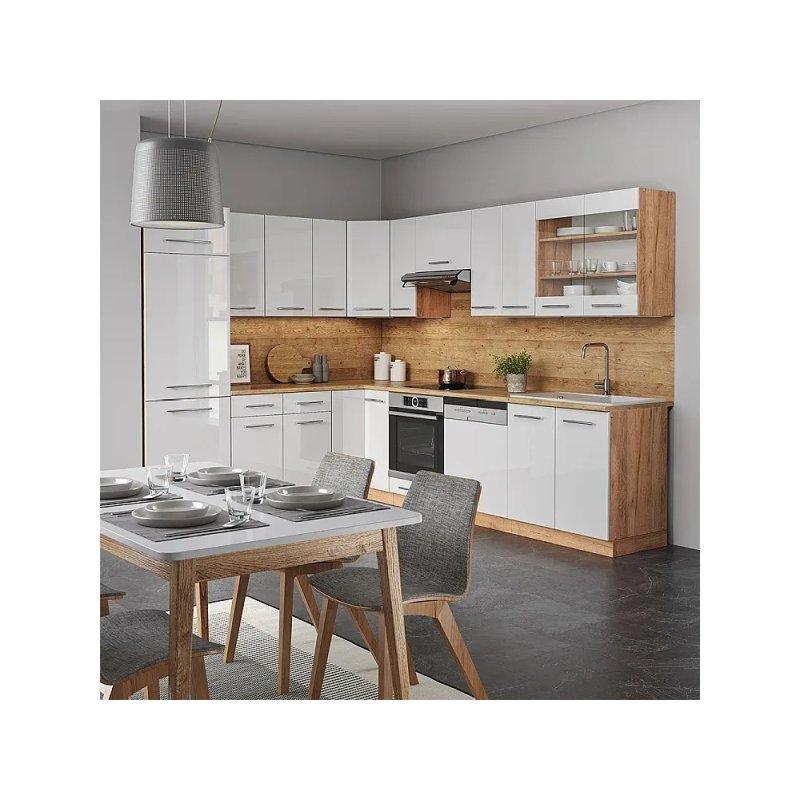 Gri Bej ve Gold Meşe Köşe Mutfak - 287x46x82 cm - 186421