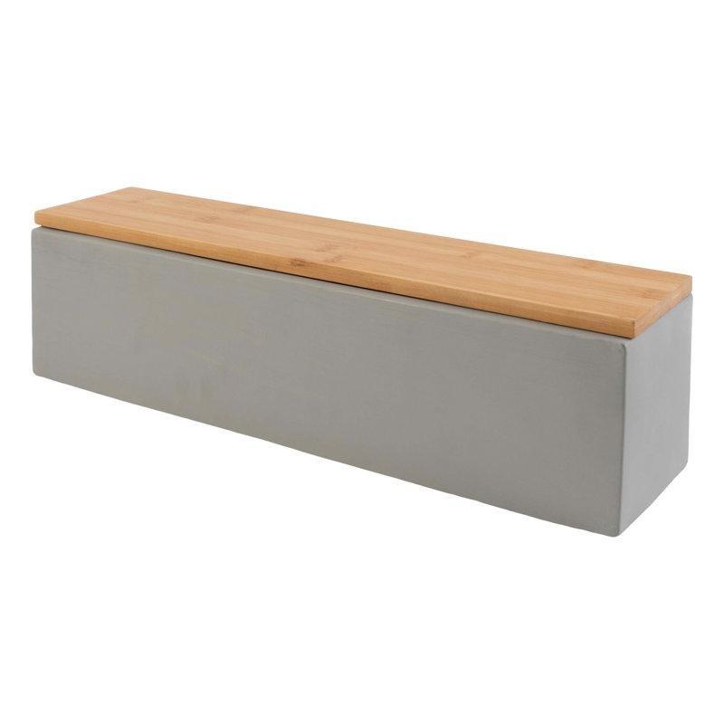 Gri Beton Dikdörtgen Dumansız Masaüstü Bioethanol Şömine - 46 cm - 188181