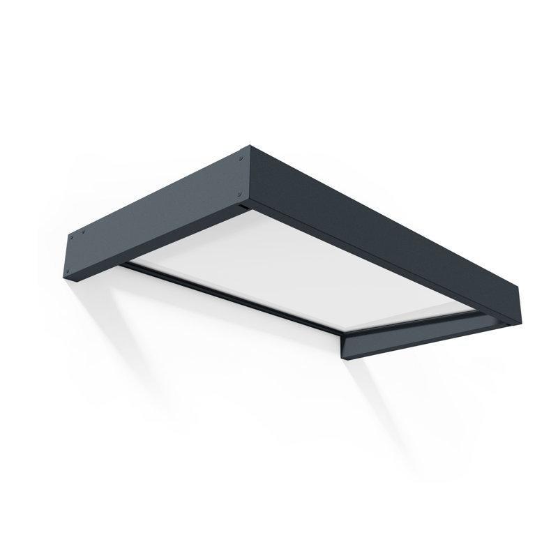 Gri Galvanizli Çelik ve Buğulu Akrilik Sabit Kapı Üstü Sundurma - 161x94 cm - 165856