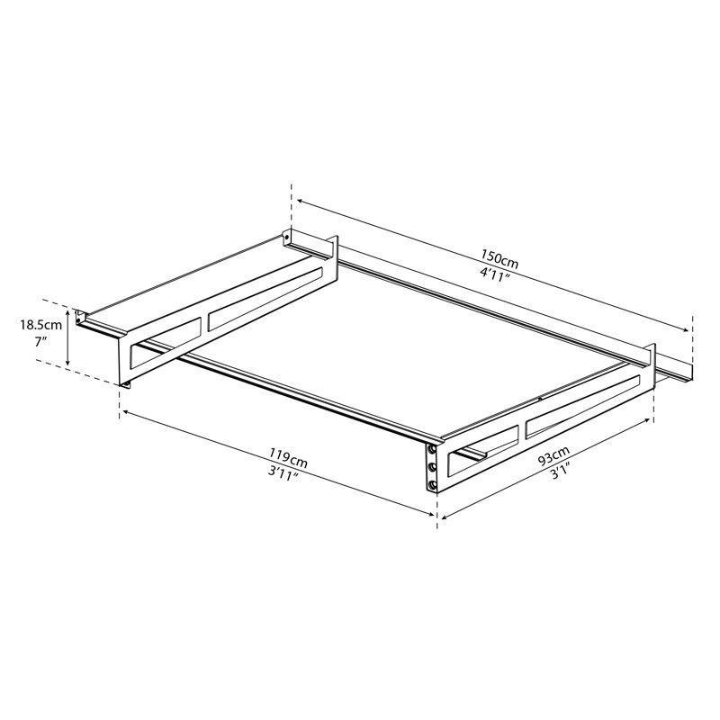 Gri Galvanizli Çelik ve Şeffaf Akrilik UV Korumalı Eğimli Kapı Üstü Sundurma - 150x94 cm - 165736