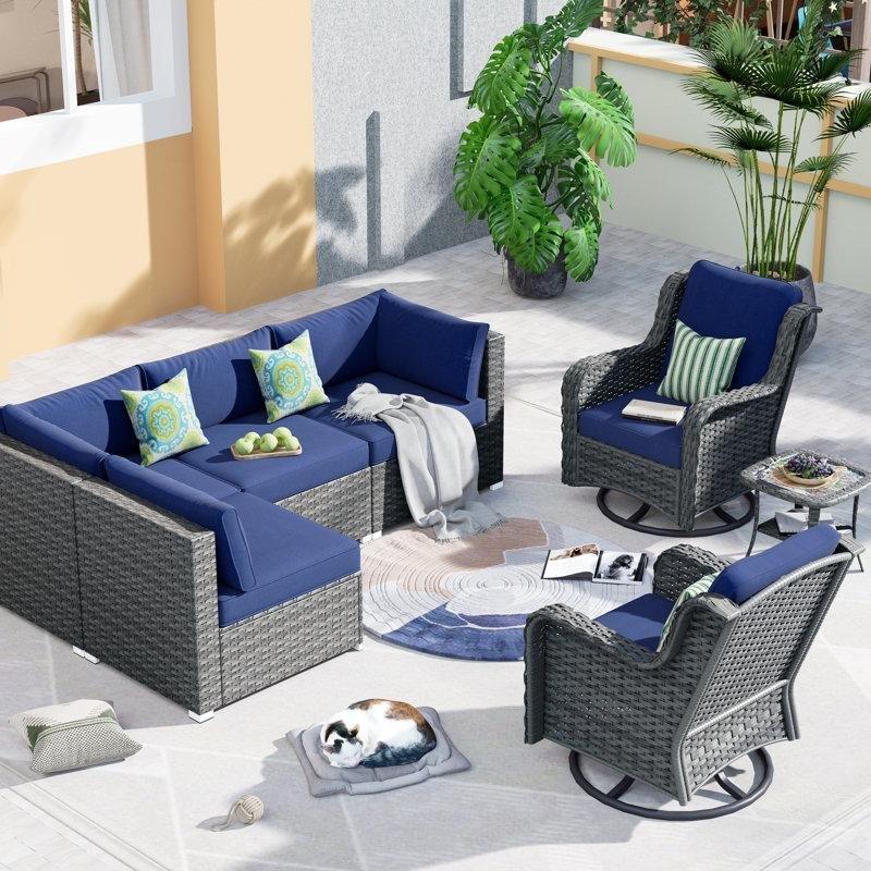 Gri HDPE Rattan Modüler 6 Kişilik Bahçe Takımı - 208858
