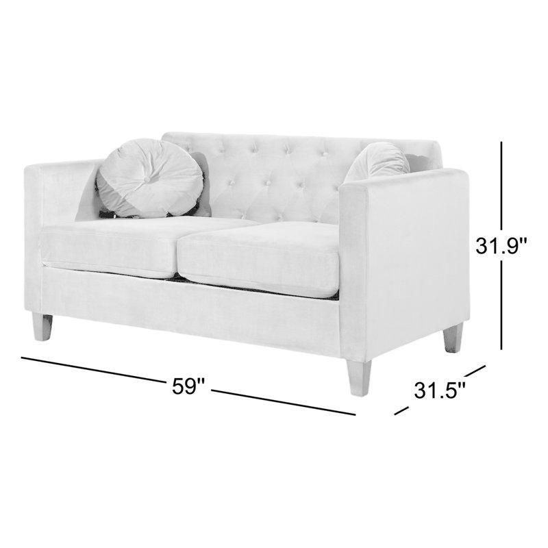 Gri Kadife Kapitoneli İkili Koltuk - 150 cm - 206760