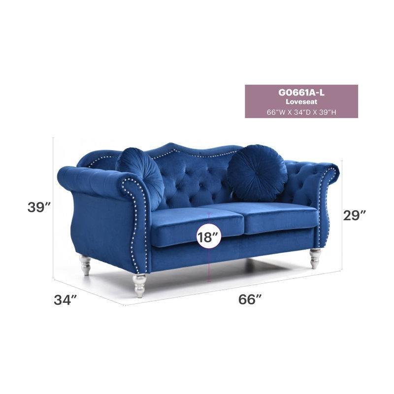 Gri Kadife Kapitoneli Kıvrımlı Kol İkili Koltuk - 209x89x87 cm - 207768