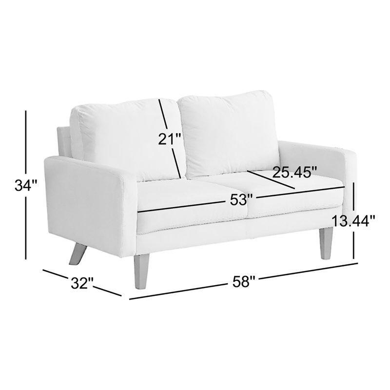 Gri Kadife Masif Ahşap Kare Kollu İkili Koltuk - 148 cm - 205642