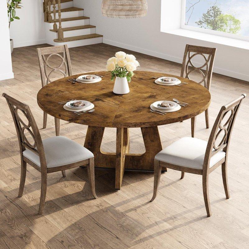 Gri Kahverengi Ahşap Yuvarlak X-Çapraz Ayaklı Bohem Yemek Masası - 120 cm - 237752 Gri Kahverengi Ahşap Yuvarlak X-Çapraz Ayaklı Bohem Yemek Masası - 120 cm - 237752