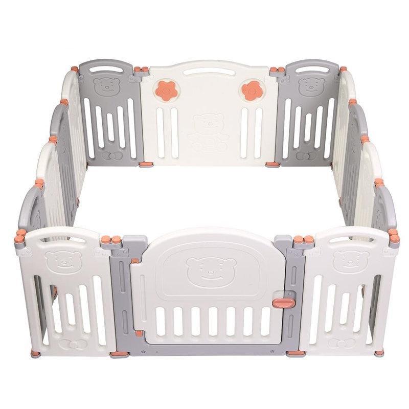 Gri Katlanır Kilitli Kapılı Bebek Çocuk Oyun Alanı - 132x140 cm - 181041