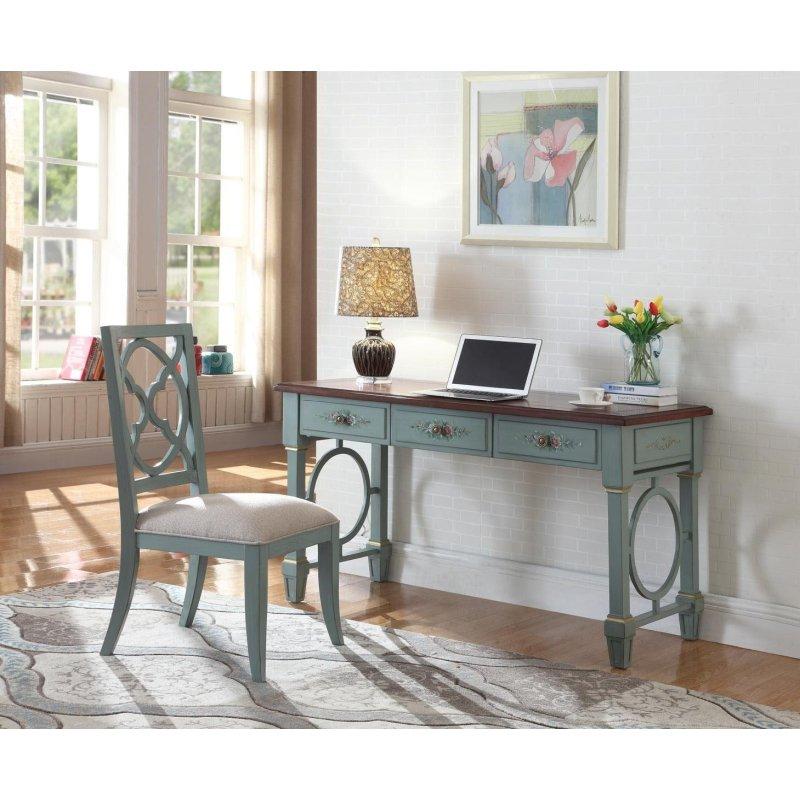 Gri Kayın Ağacı 3 Çekmeceli Vintage Çalışma Masası - 140x61x80 cm - 235050