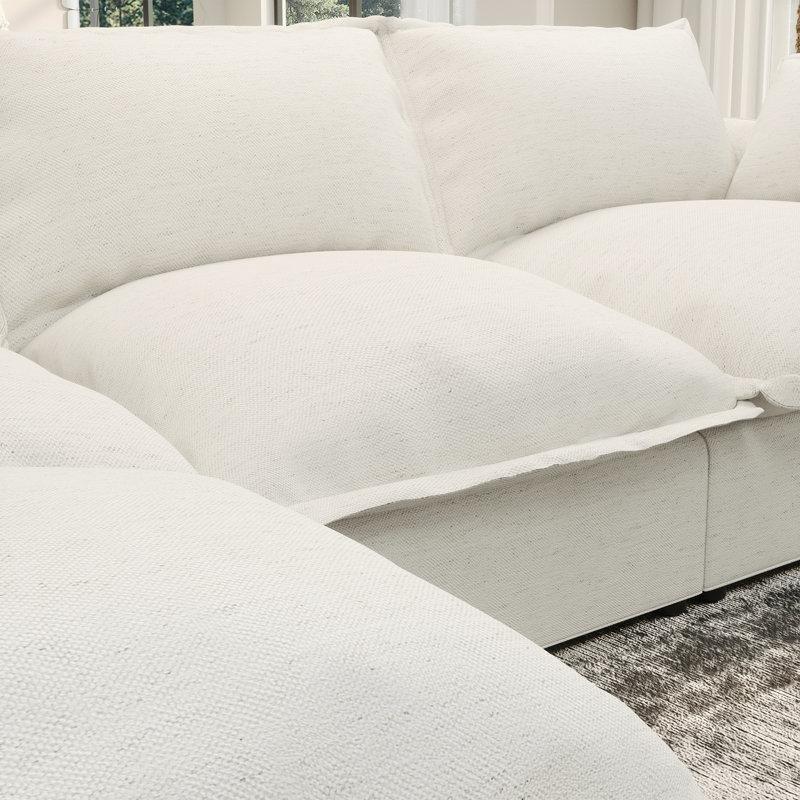 Gri Keten Masif Ahşap Modüler İkili Koltuk - 209 cm - 207137