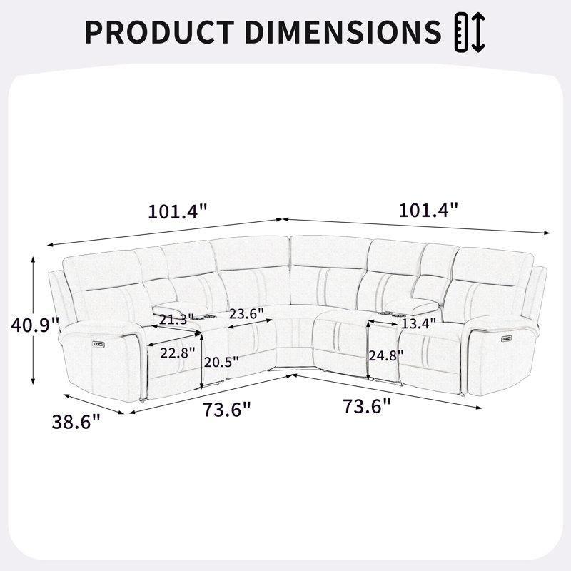 Gri Kumaş USB Girişli Konsollu Elektrikli Mekanizmalı Modüler Köşe Koltuk Takımı - 258x258 cm - 193709