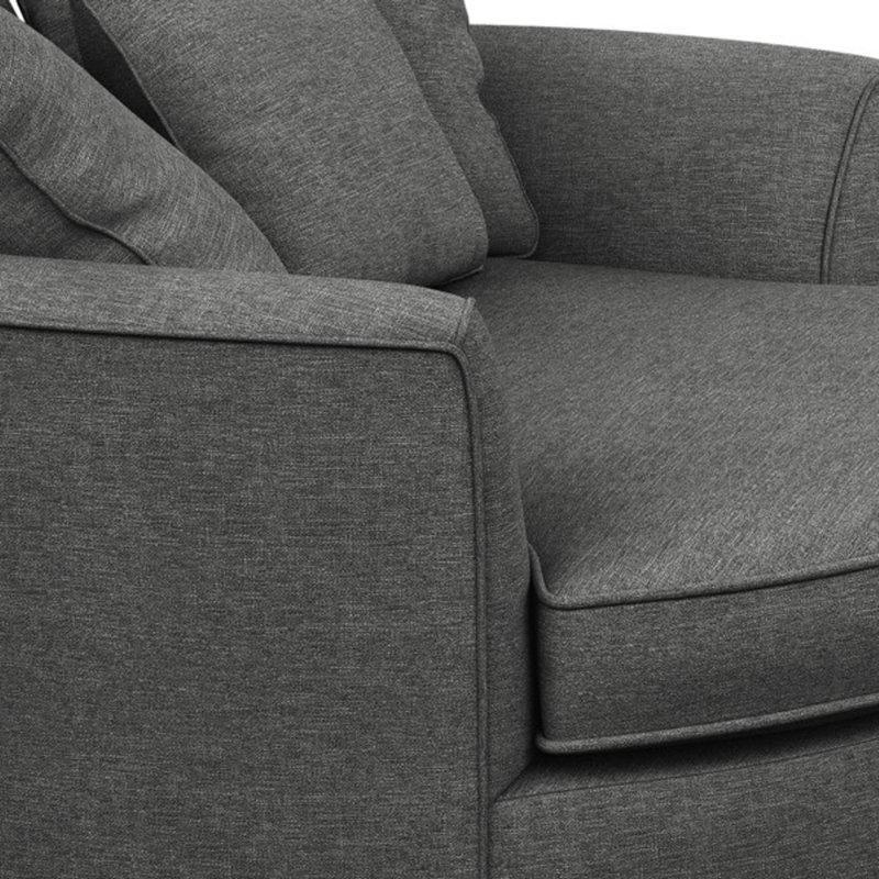 Gri Masif Ahşap Geniş Oturumlu Fıçı Tasarım Tekli Koltuk - 155x155 cm - 205269