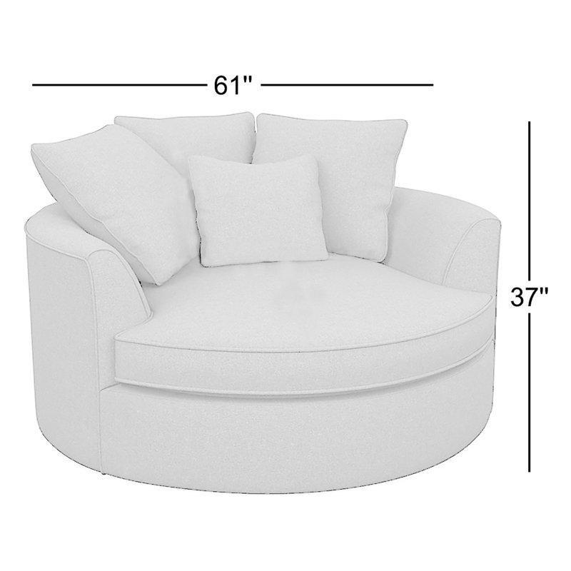 Gri Masif Ahşap Geniş Oturumlu Fıçı Tasarım Tekli Koltuk - 155x155 cm - 205269