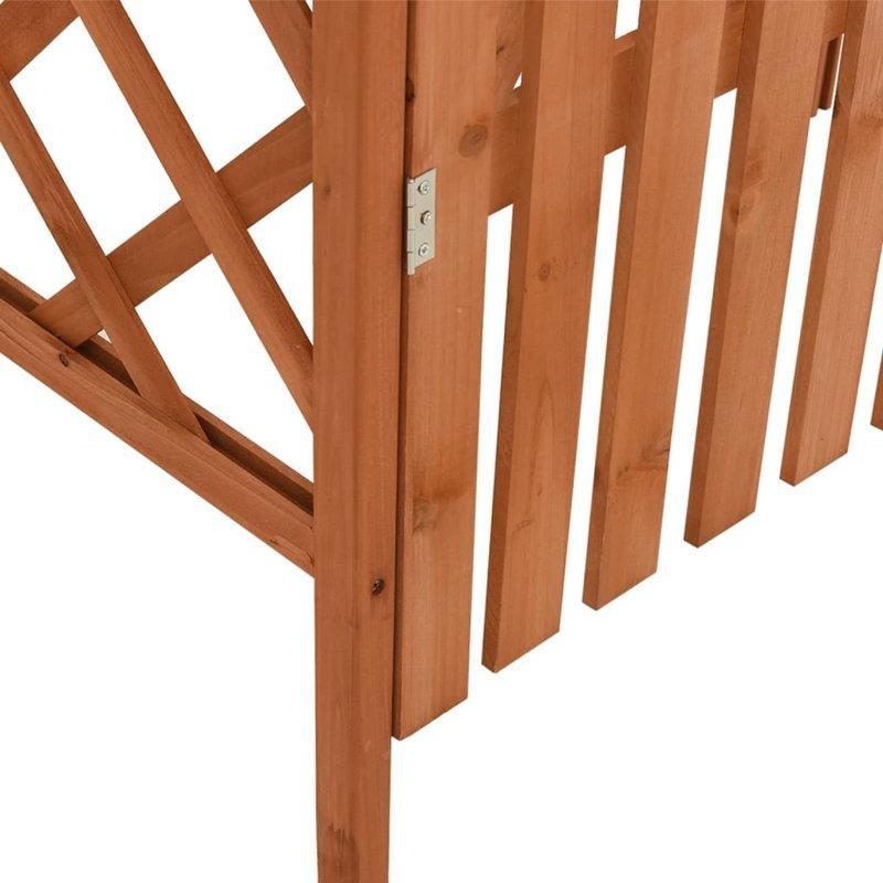 Gri Masif Ahşap Kapılı Kemerli Bahçe Kapısı - 117x204 cm - 172602