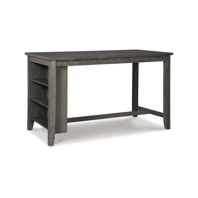 Gri Masif Ahşap Raflı Bar Masası - 153x77 cm - 231349