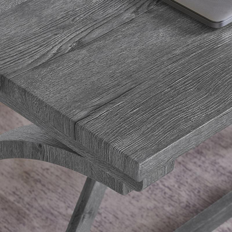 Gri Masif Ahşap ve MDF Prizli 3 Tabureli Koltuk Arkası Dresuar - 150 cm - 217544