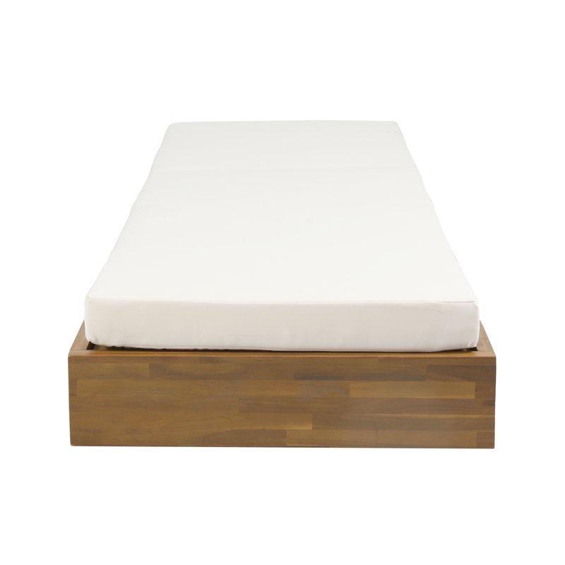 Gri Masif Akasya Ağacı Krem Minderli Yatırılabilir 2li Şezlong Seti - 201x75 cm - 171376