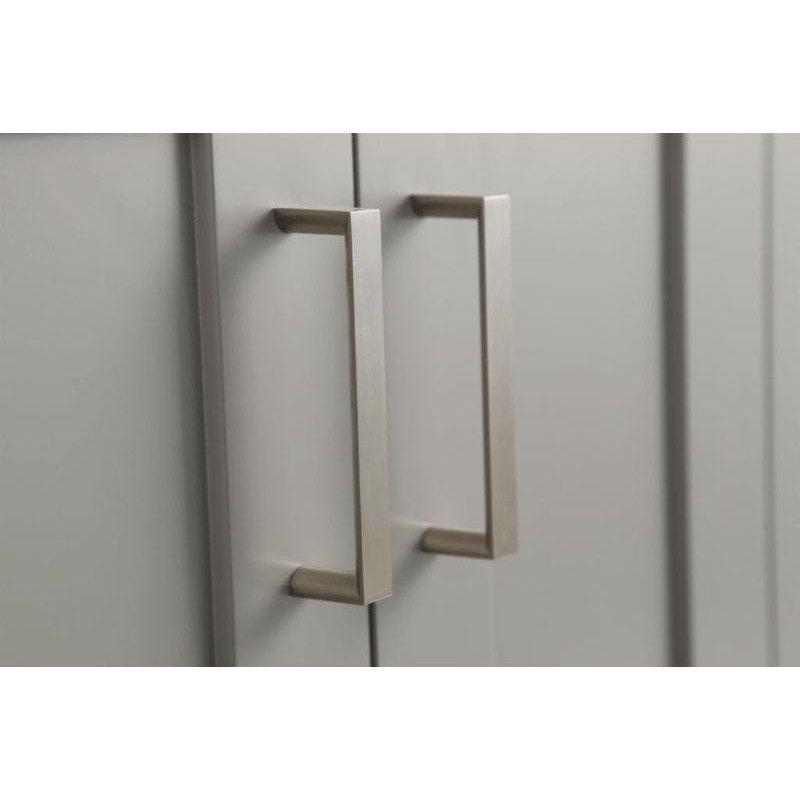 Gri Masif Kavak Ağacı Seramik Tezgahlı Yavaş Kapanır Kapaklı Banyo Lavabo Dolabı - 61 cm - 200952