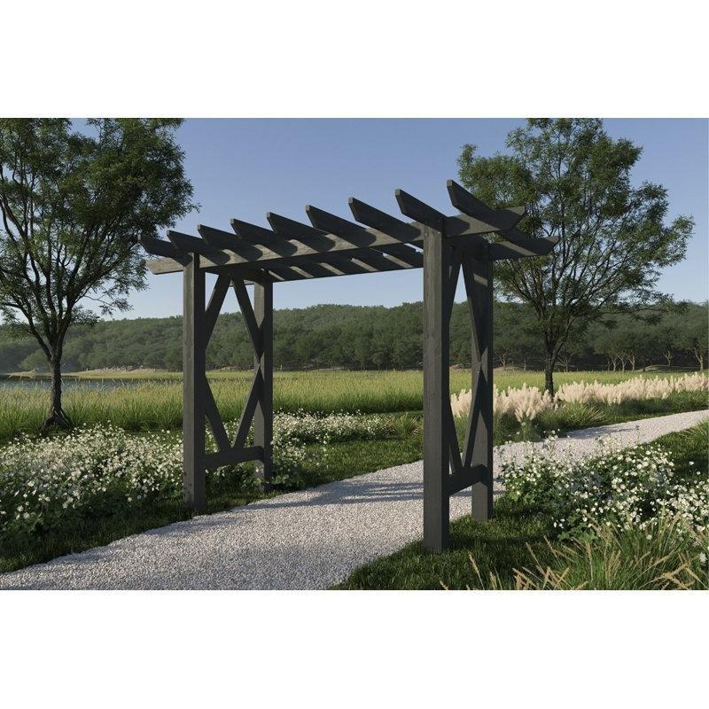 Gri Masif Sedir Ağacı Hava Koşullarına Dayanıklı Bahçe Kemeri - 230x102x216 cm - 178972