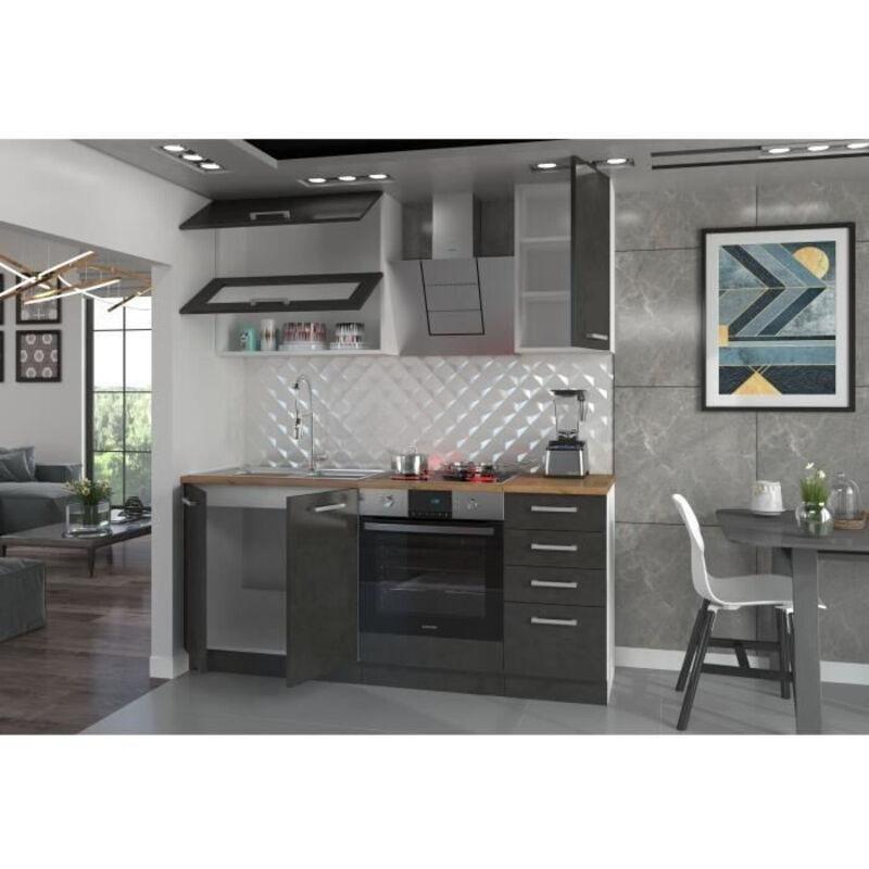Gri Matera Sunta Fırın Dolaplı Tezgahlı Mutfak Modeli - 180 cm - 186178