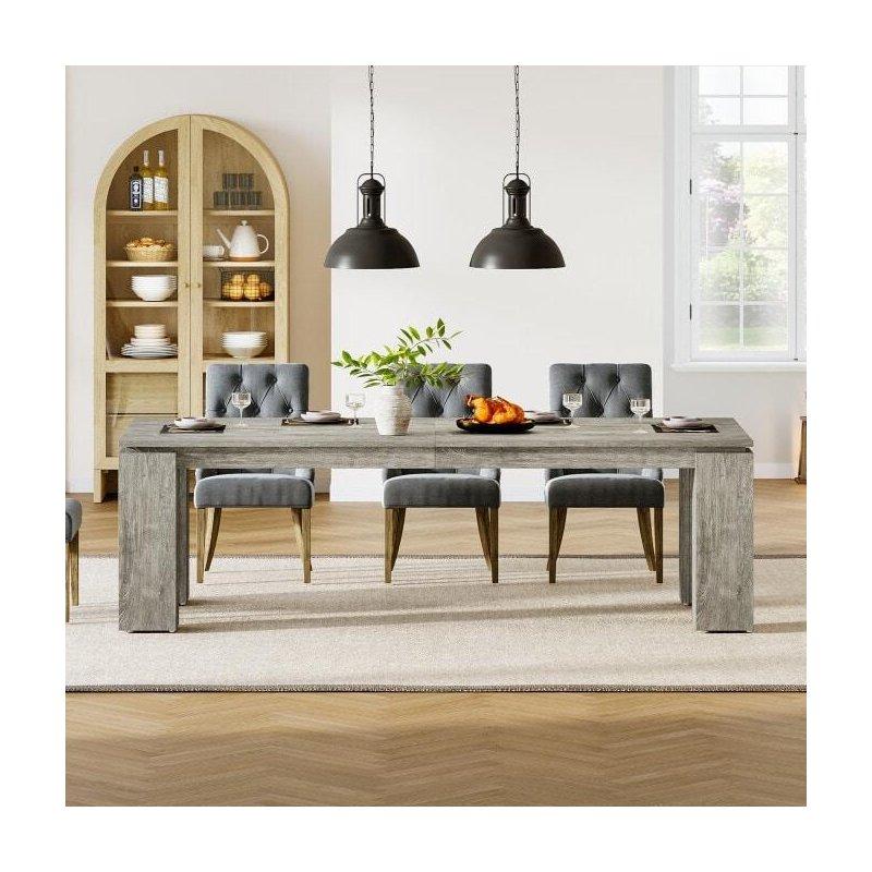 Gri MDF Endüstriyel 8 Kişilik Bohem Yemek Masası - 220x70 cm - 237729